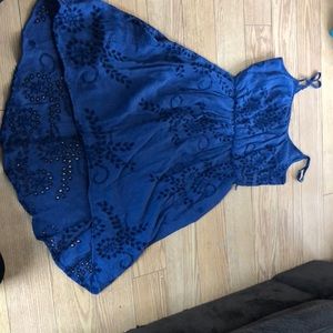 Mid length hi-low blue dress